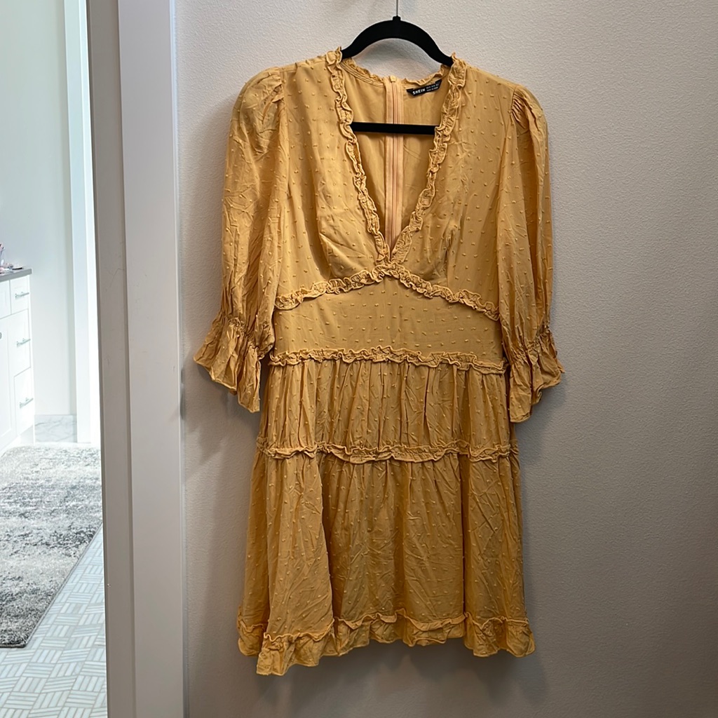Brand New Yellow Swiss Dot Dress